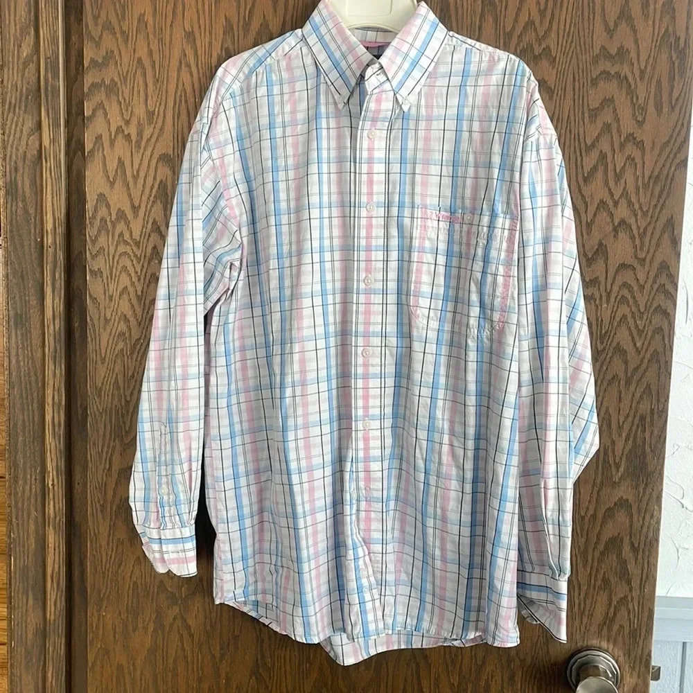 Wrangler‎ Blue and Pink Checkered Shirt M